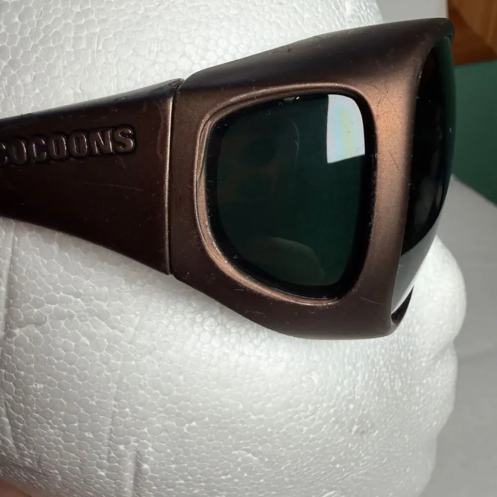 Cocoon C305G Pilot OverX Fit Over Sunglasses Green Lens Copper Frame w Case